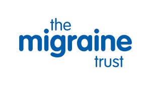 The Migraine Trust in blue text