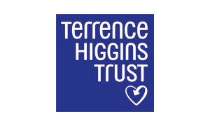 Terrence Higgins Trust and a heart shaped image underneath