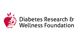 Diabetes Research and Wellness Foundation next to an apple with a microscope in it