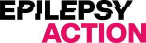 Epilepsy Action in bold black and pink text