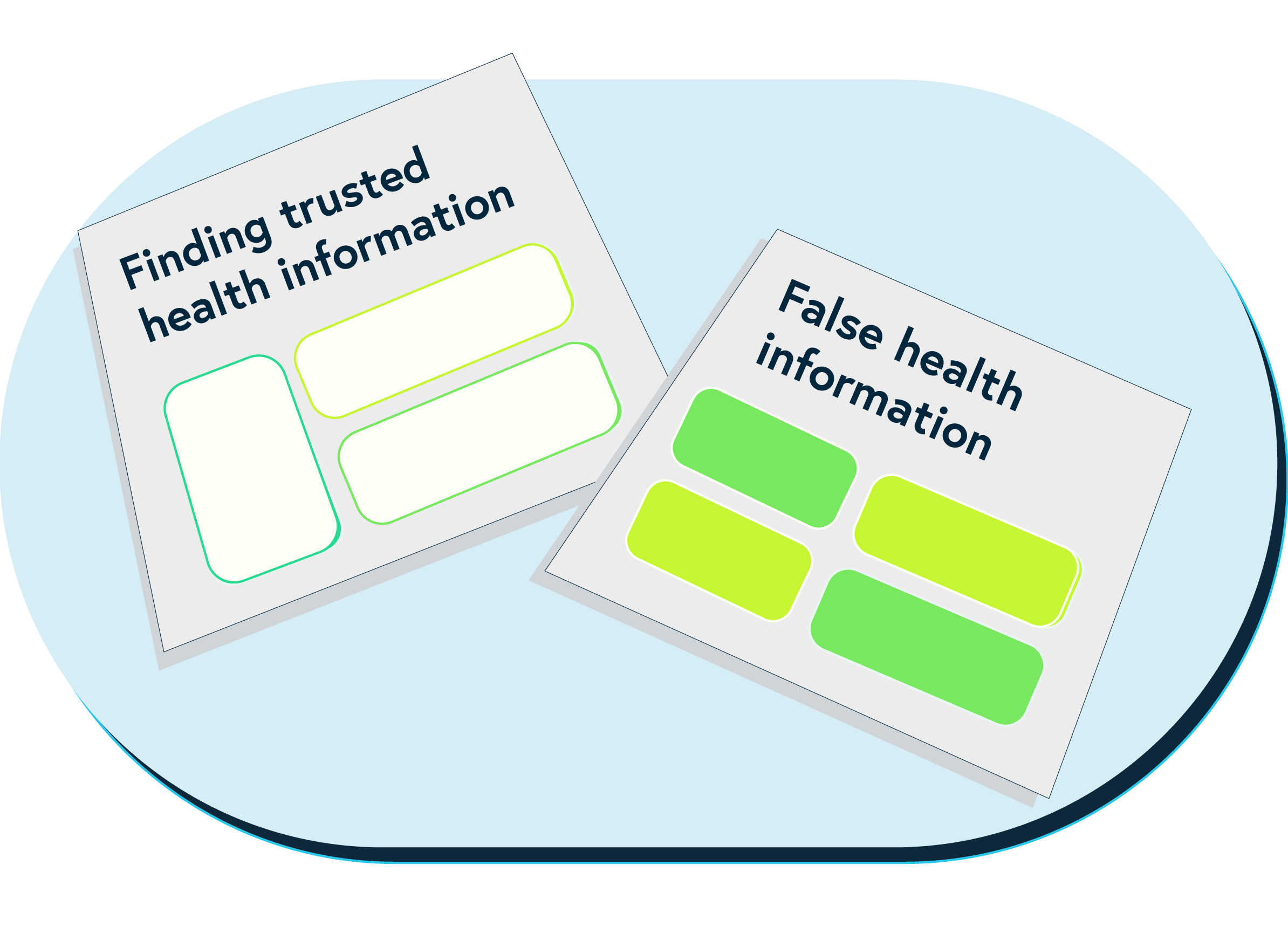Illustration of the PIF Guides: – Finding trusted health information and False health information – the warning signs.