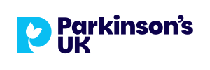 Logo for Parkinson’s UK, featuring a bold blue 'P' with a leaf design and dark blue text.