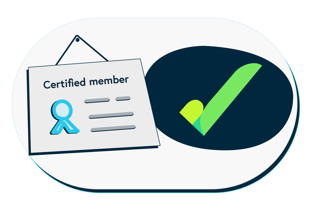 PIF TICK and certified member badge