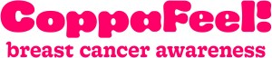 CoppaFeel! logo in bold pink text with the tagline “breast cancer awareness” underneath.