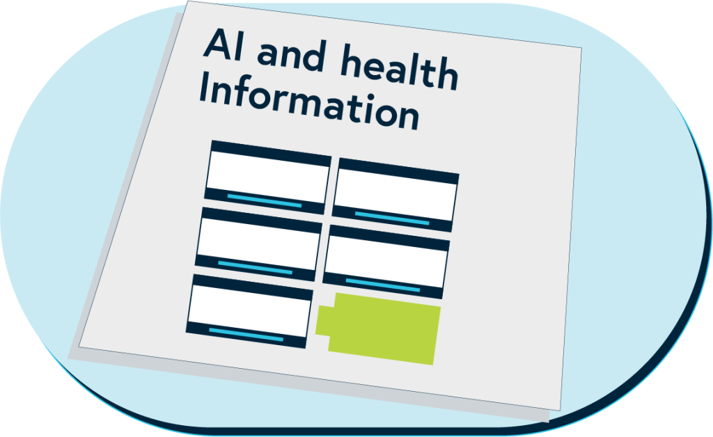 A simplified illustration of the AI and health information poster.