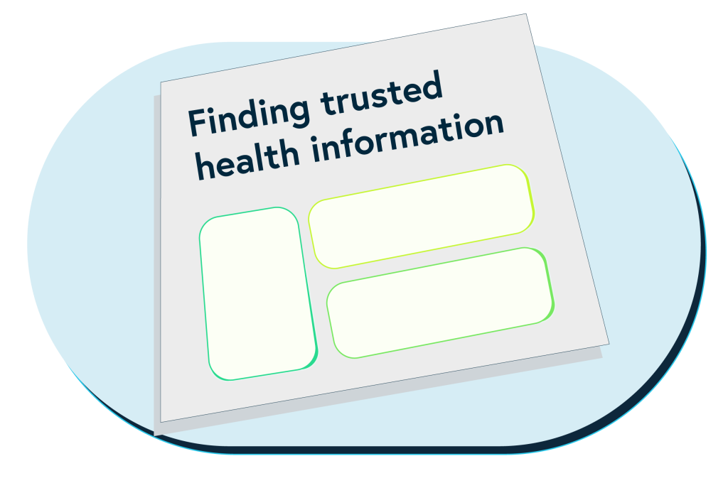 A simple illustration of the finding trusted health information guide.