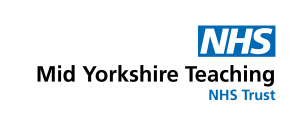 Mid Yorkshire Teaching NHS Trust with the NHS emblem in blue and white