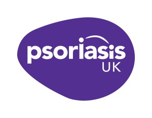 Psoriasis UK logo in a purple oval