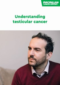 The front cover of the understanding testicular cancer booklet