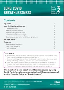 The cover of the Long Covid Breathlessness factsheet