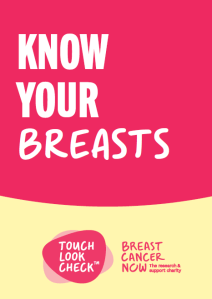 The front cover of the Know Your Breasts leaflet